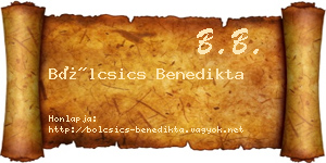 Bölcsics Benedikta névjegykártya